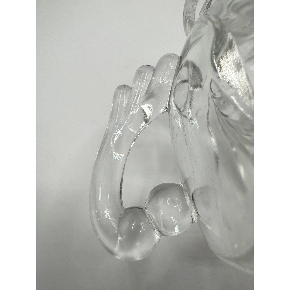 Clear Indiana Glass Willow Leaf Pattern Creamer‎ and Sugar Bowl 1950s Vintage